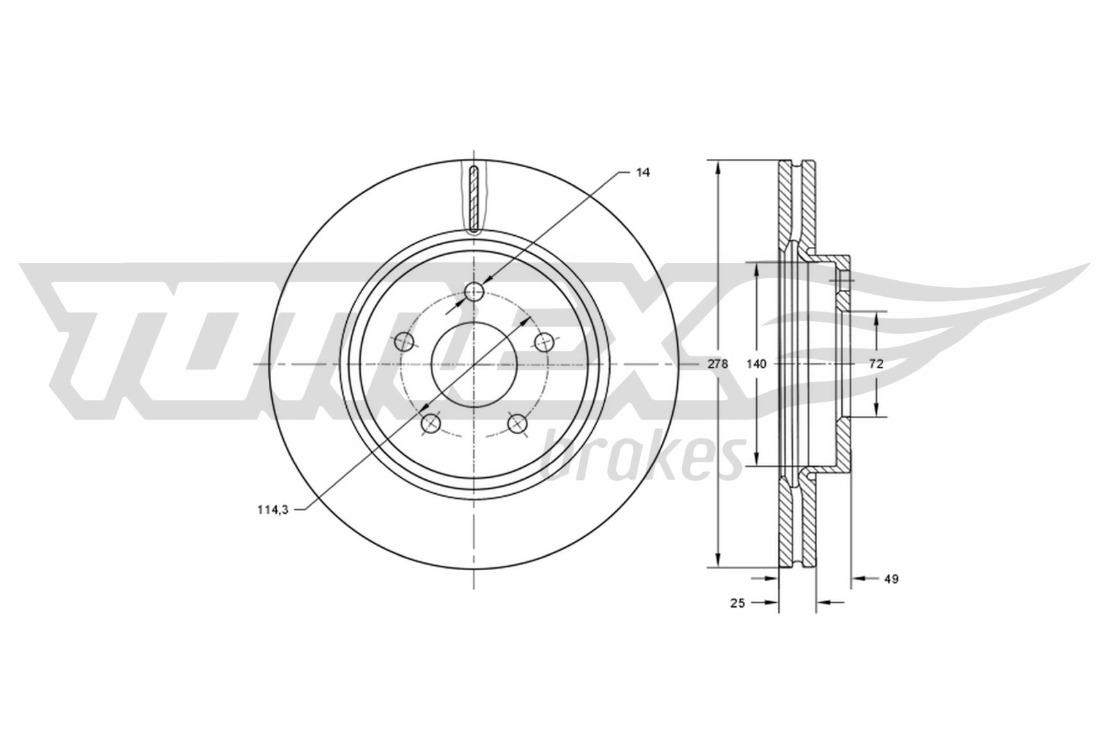 Brzdový kotúč TOMEX Brakes